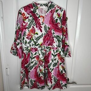 Jude Connally Whimsy Parrot Spring Pink Dress
